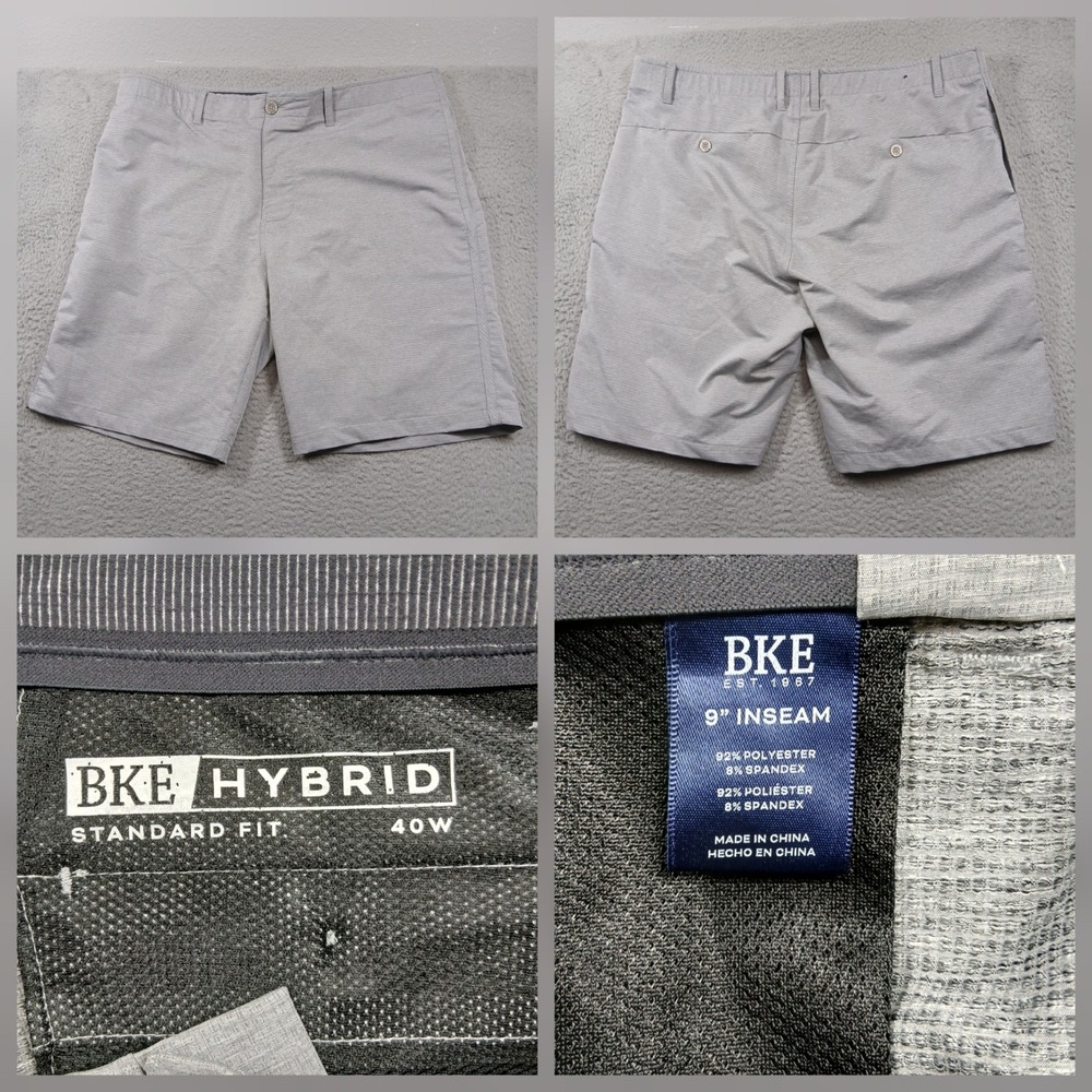 BKE Hybrid Shorts‎ Men's 40 Gray Stretch 9" Inseam Casual